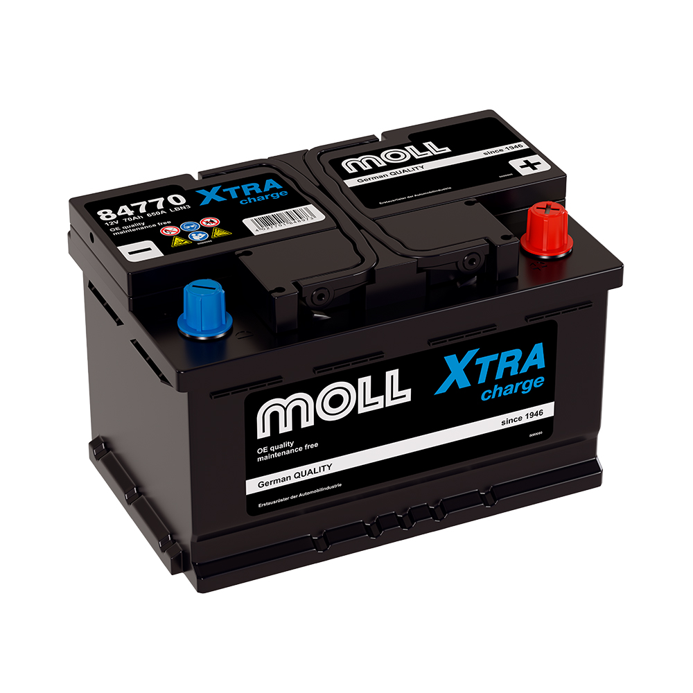 Аккумулятор MOLL X-TRA Charge 70 А/ч (84770) LB3 — Германия, купить в СПб