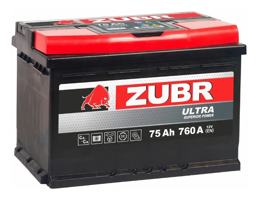 Аккумулятор ZUBR Ultra 75 Ач правый+ купить СПб | Аккумуляторная Балтийская Компания