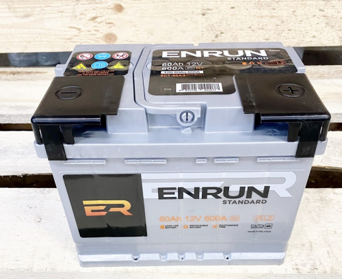 Аккумулятор ENRUN Standard 60 А/ч правый+ детальное фото — аккумулятор ENRUN европейские технологии ExMet | Аккумуляторная Балтийская Компания СПб