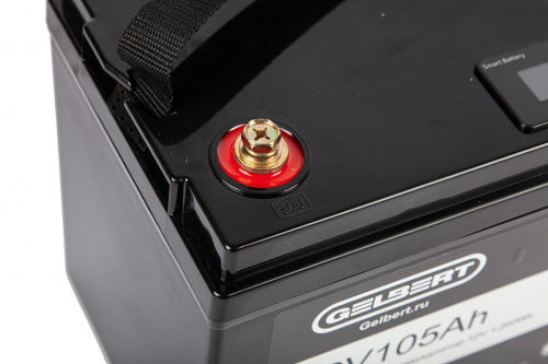 Аккумуляторная батарея литиевая Gelbert LiFePO4 (12V/105Ah/100А) [ 6-EVF-100] Bluetooth — тяговый AGM аккумулятор   А·ч
