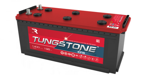 Аккумулятор Tungstone EFB 6СТ-195 росс.конус крупным планом