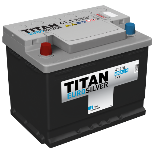 Аккумулятор TITAN Euro silver 6СТ-61.1 VL — купить в магазине Аккумбалт
