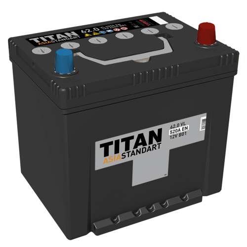 Аккумулятор TITAN ASIA STANDART 6СТ-62.0 VL B01