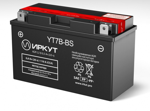 МОТО АККУМУЛЯТОР ИРКУТ YTX7A-BS