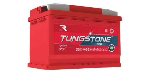 Аккумулятор Tungstone EFB 6СТ-77 крупным планом