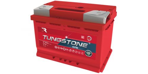 Аккумулятор Tungstone EFB 6СТ-77.1 крупным планом