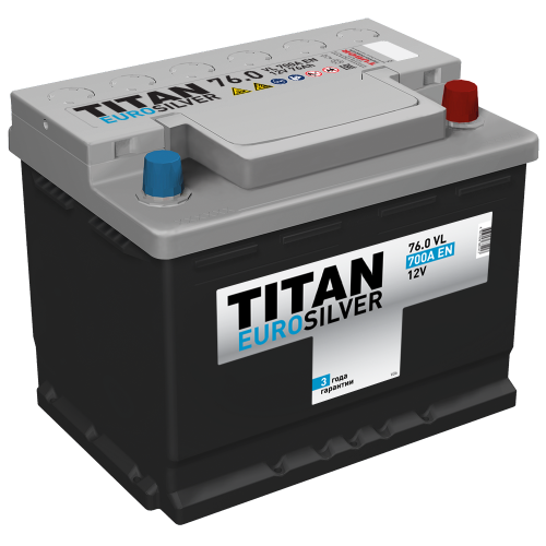 Аккумулятор TITAN Euro silver 6СТ-76.0 VL — купить в магазине Аккумбалт