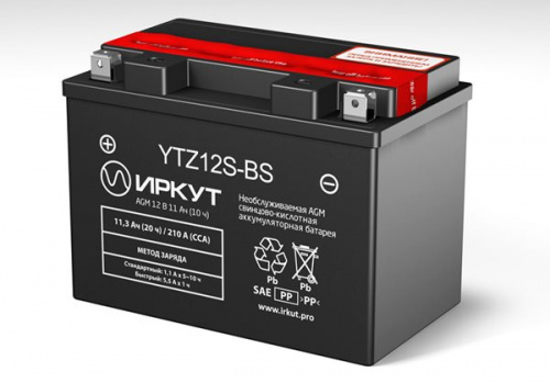 мото аккумулятор ИРКУТ YTZ12S-BS