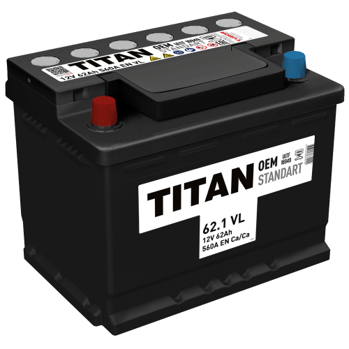 Аккумулятор TITAN STANDART 6СТ-62.1 VL — купить в магазине Аккумбалт