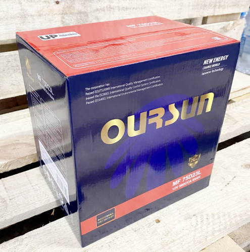 Аккумулятор автомобильный 60 ач OURSUN сбоку