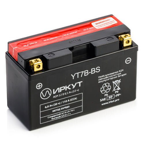 Аккумулятор мото 7 Ач ИРКУТ YT7B-BS (1208) детальное фото — мото аккумулятор ИРКУТ энергия Сибири | Аккумуляторная Балтийская Компания СПб