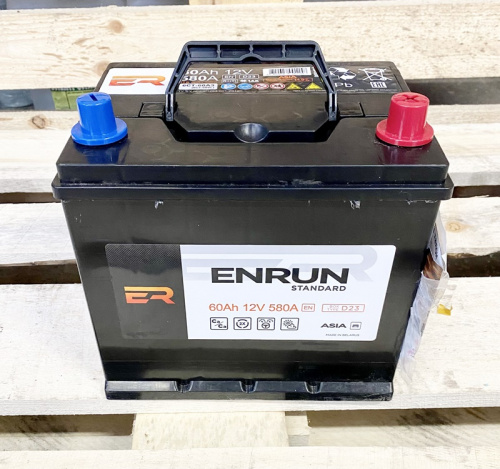 Аккумулятор ENRUN Standart 60 А/ч Азия, правый+  детальное фото — аккумулятор ENRUN европейские технологии ExMet | Аккумуляторная Балтийская Компания СПб